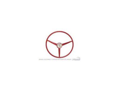 Scott Drake Standard Steering Wheel; Bright Red (1965 Mustang)