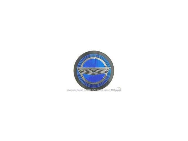Scott Drake Wire Wheel Center Cap Decal; Blue (65-67 Mustang)