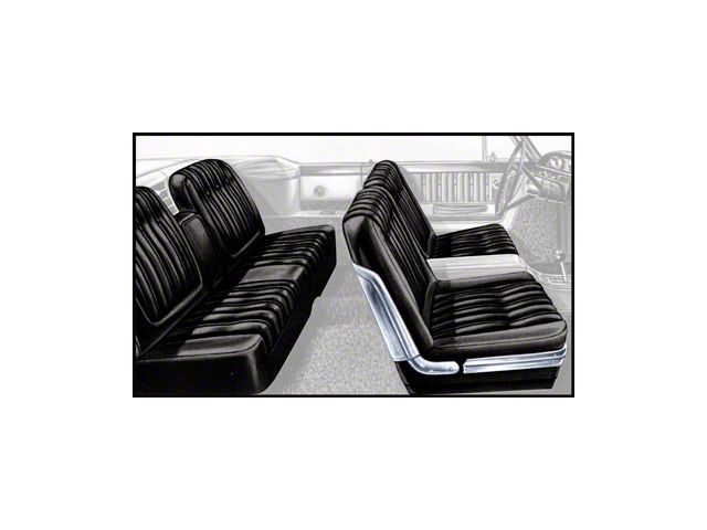Seat Covers - Front Bucket Seats Only - Ford Galaxie 500 XL- Black 60S