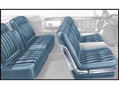 Seat Covers - Front Bucket Seats Only - Ford Galaxie 500 XL- Blue 62S