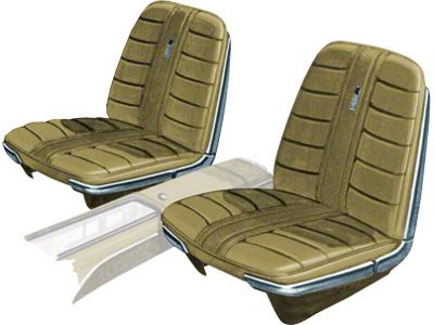 Seat Covers - Front Buckets Only - Ford Galaxie XL - Palomino 152 With Palomino 152S Inserts