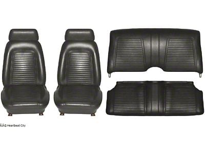 Seat Covers,Front & Rear,Coupe,Black,1968