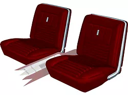 Seat Covers - Full Set Of Front Bucket & Rear Bench - Fairlane 500XL & GT Convertible - Red L-2920 With Red L-2954 Inserts