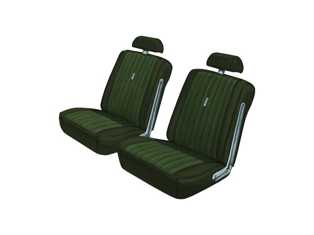 Seat Covers - Full Set Of Front Bucket & Rear Bench - Torino 2 Door Hardtop & Fastback - Ivy Gold L-3628 With Dark Ivy Gold L-3531 Inserts