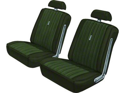 Seat Covers - Full Set Of Front Bucket & Rear Bench - Torino 2 Door Hardtop & Fastback - Ivy Gold L-3628 With Dark Ivy Gold L-3531 Inserts