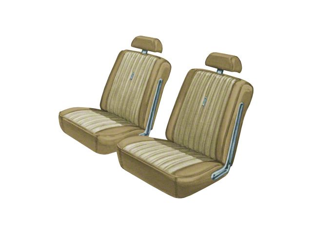 Seat Covers - Full Set Of Front Bucket & Rear Bench - Torino 2 Door Hardtop & Fastback - Nugget Gold L-3625 With NuggetGold L-3442 Inserts