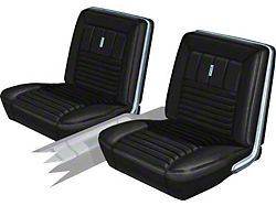 Seat Covers - Pair Of Front Bucket - Black L-958 With Black L-2949 Inserts (1966 Fairlane)