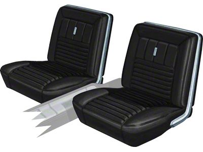 Seat Covers - Pair Of Front Bucket - Fairlane 500XL, GT & 2Door Hardtop - Black L-958 With Black L-2949 Inserts