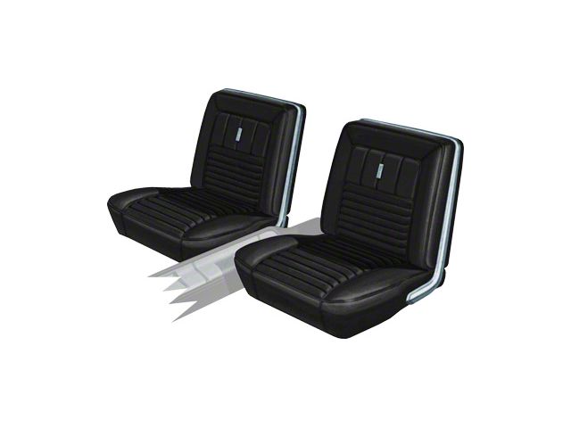 Seat Covers - Pair Of Front Bucket - Fairlane 500XL, GT & 2Door Hardtop - Black L-958 With Black L-2949 Inserts