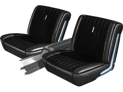 Front Bucket Seat Cvrs/ Black/ Torino 2 Dr Ht
