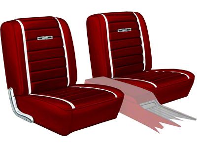Seat Covers - Pair Of Front Bucket - Fairlane Sports Coupe - Red L-957
