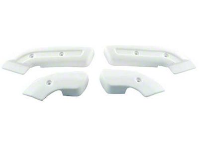 Seatback Hinge Cover Set - White - Injection Molded PlasticWith Correct Surface Texture - 4 Pieces