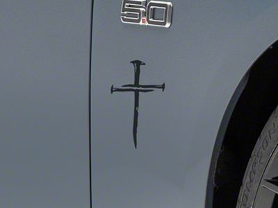 SEC10 Cross of Nails Decal; Matte Black (Universal; Some Adaptation May Be Required)
