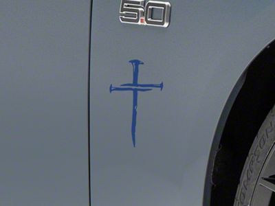 SEC10 Cross of Nails Decal; Blue (Universal; Some Adaptation May Be Required)
