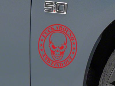 SEC10 FAFO Skull Decal; Red (Universal; Some Adaptation May Be Required)
