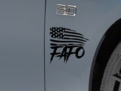 SEC10 FAFO Small Flag Decal; Gloss Black (Universal; Some Adaptation May Be Required)