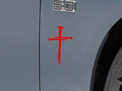 SEC10 Cross of Nails Decal; Red (Universal; Some Adaptation May Be Required)