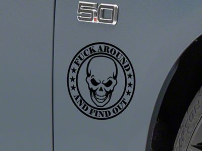 SEC10 FAFO Skull Decal; Gloss Black (Universal; Some Adaptation May Be Required)