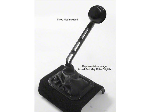 Shifter Lever, Windowed, Single Bend, Midnight Series, Black Billet Aluminum, Tremec T5, T45, T56 Manual Transmission, Lokar Midnight Series