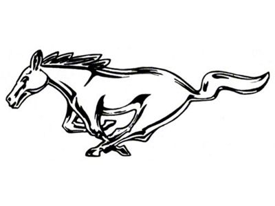 Silver Running Horse Decal, 8 High, Left