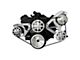 Small Block Chevy Serpintine Conversion Kit AC Configured With Accessories Machined Finish 105 Amp Alternator