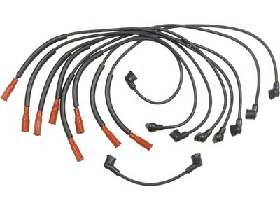 Spark Plug Wire Set - With Correct Rust-Colored Boots - 390, 428, & 428 Cobra Jet V8 With Smog Equipment