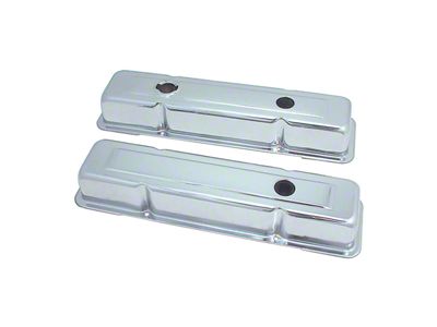 Spectre Short Valve Covers; 3-Hole; Chrome (58-86 Small Block V8 Corvette C1, C2, C3 & C4)