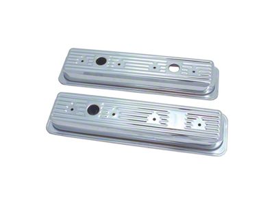 Spectre Short Valve Covers with Center Hole; 3-Hole; Chrome (90-91 Corvette C4)