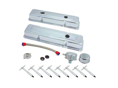 Spectre Valve Cover Engine Dress Up Kit; Chrome (65-74 Small Block V8 Corvette C2)