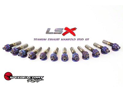 SpeedFactory Racing Titanium Exhaust Manifold Stud Kit; Burnt (98-02 5.7L Firebird)