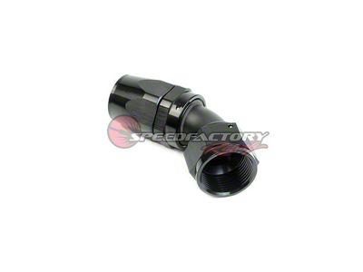SpeedFactory Racing 45-DegreeHose End Fitting; 16AN; Black Anodized