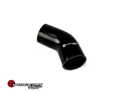 SpeedFactory Racing Silicone 45-Degree Elbow Reducer Coupler; 2-Inch to 2.50-Inch; Black