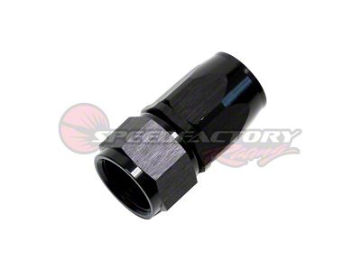 SpeedFactory Racing Straight Hose End Fitting; 12AN; Black Anodized