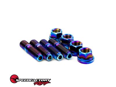 SpeedFactory Racing Titanium Turbo to Manifold Stud Kit; Burnt