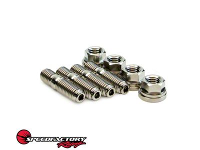 SpeedFactory Racing Titanium Turbo to Manifold Stud Kit; Raw