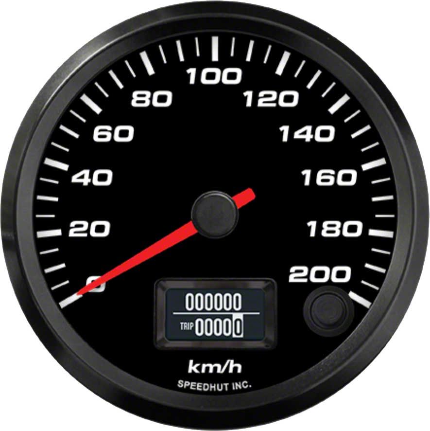 Fast Speedometer Ev Speedhut Universal EK EV Series AEM 3-3/8-Inch Speedometer Gauge; 200 ...