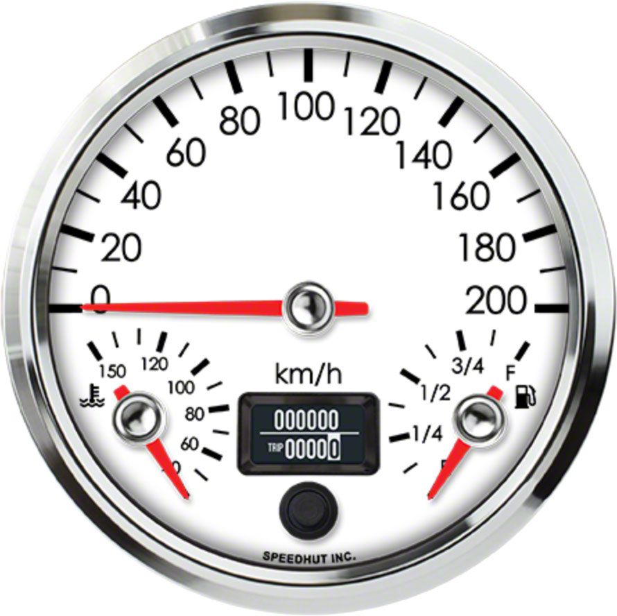 Speedhut Universal EK Legacy Series 4-1/2-Inch 200 KM/H Speedometer ...
