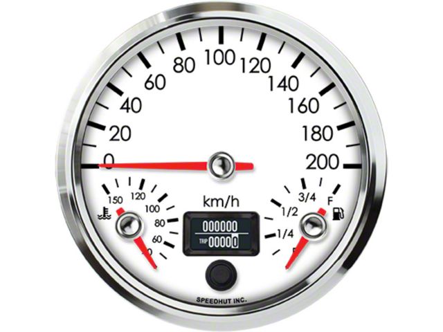 2 Inch Speedometer Speedhut Universal EK Legacy Series 4-1/2-Inch 200 KM/H Speedometer ...