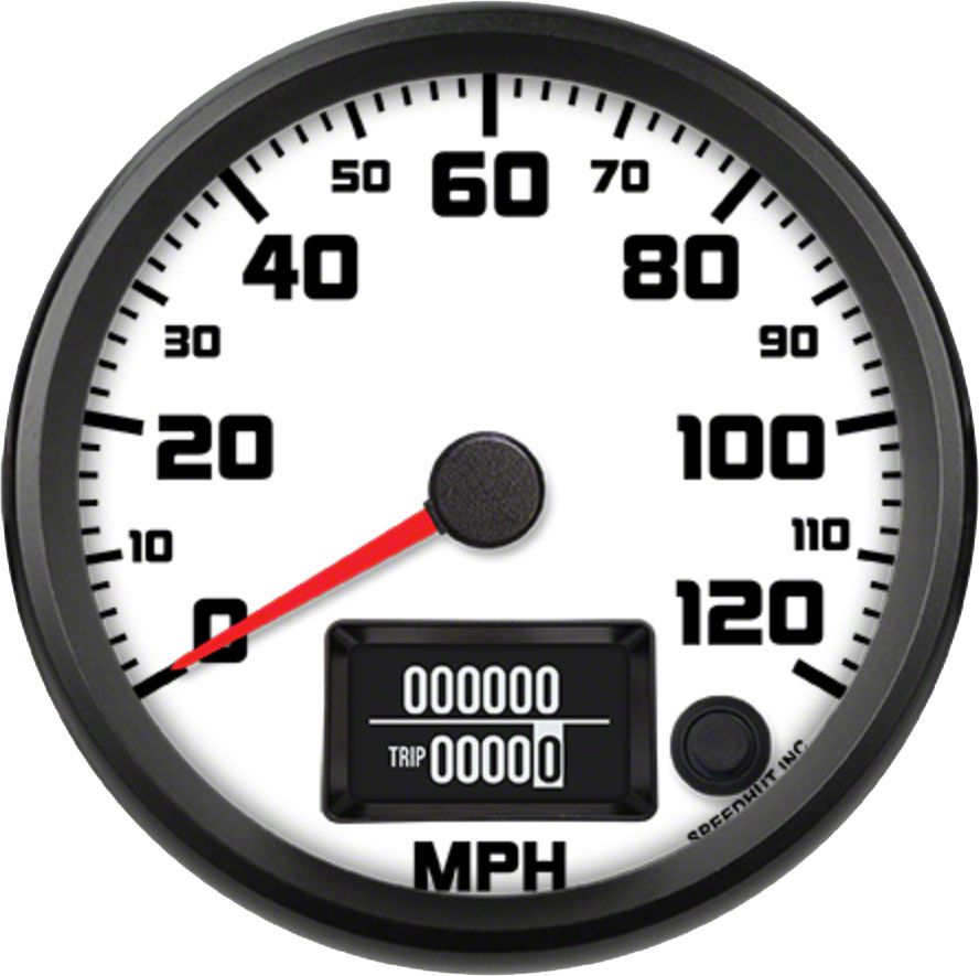 Small Rectangle Speedometer Speedhut Universal EK Street XL Series 4-Inch GPS Speedometer; 120 MPH ...