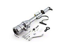 Speedmaster 32-Inch Tilt Steering Column with Column Shifter, Ignition Keys and Steering Wheel Adapter; Chrome (Universal; Some Adaptation May Be Required)