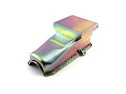Speedmaster Chevy 350 Drag Rear Sump Oil Pan with Passenger Side Dipstick; 2-Piece Rear Main; Zinc (Universal; Some Adaptation May Be Required)