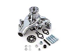 Speedmaster Chevy 350 High Volume Aluminum Water Pump without Heater Port; Long Style; Chrome (Universal; Some Adaptation May Be Required)