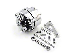 Speedmaster Chevy Small Block 3-Wire 100 Amp Alternator with Aluminum Bracket Kit for Long Water Pump; Polished (Universal; Some Adaptation May Be Required)