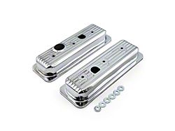 Short Center Bolt Steel Valve Covers with Truck Cap Hole; Chrome (85-86 4.3L C/K10; 88-95 4.3L C/K1500)