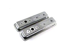 Speedmaster Short Center Bolt Steel Valve Covers with Two Holes; Chrome (87-97 V8 Firebird)