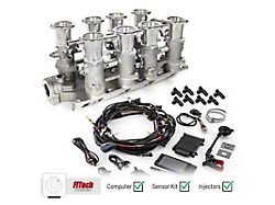 Speedmaster Ford 260/289/302W Downdraft and FiTech Ultra EFI Fuel Injection System; Satin (Universal; Some Adaptation May Be Required)