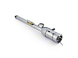 Speedmaster 32-Inch Floor Shift Tilt Steering Column with Ignition Keys and Steering Wheel Adapter; Chrome (Universal; Some Adaptation May Be Required)