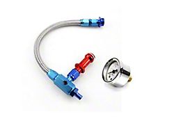 Speedmaster Braided Holley Carburetor Fuel Inlet Line and Gauge; 7/8-Inch x 20 (Universal; Some Adaptation May Be Required)