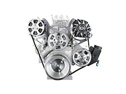 Speedmaster Chevy 350 Aluminum Serpentine Belt Drive System Kit with Reservoir; Polished