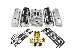 Speedmaster Chevy 350 Angle Plug 210cc Cylinder Head Top End Engine Combo Kit with Fabricated Valve Covers; Hydraulic Flat Tappet